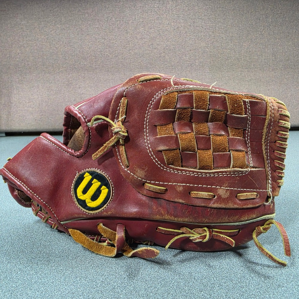 Wilson Baseball Glove A2655 Burgundy Good Fieldmaster Basket Web RHT
